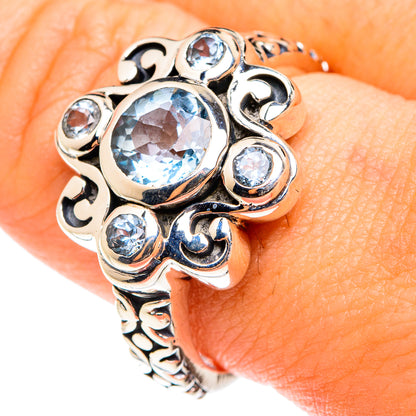 Blue Topaz Rings handcrafted by Ana Silver Co - RING75404