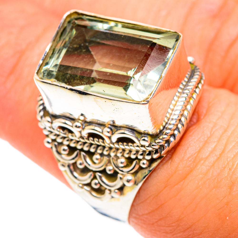 Green Amethyst Rings handcrafted by Ana Silver Co - RING75443