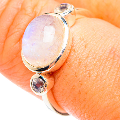 Rainbow Moonstone Rings handcrafted by Ana Silver Co - RING75460