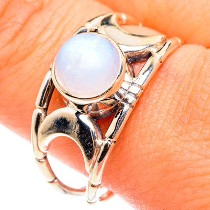 Rainbow Moonstone Rings handcrafted by Ana Silver Co - RING75463