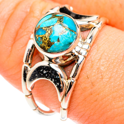 Blue Copper Composite Turquoise Rings handcrafted by Ana Silver Co - RING75474