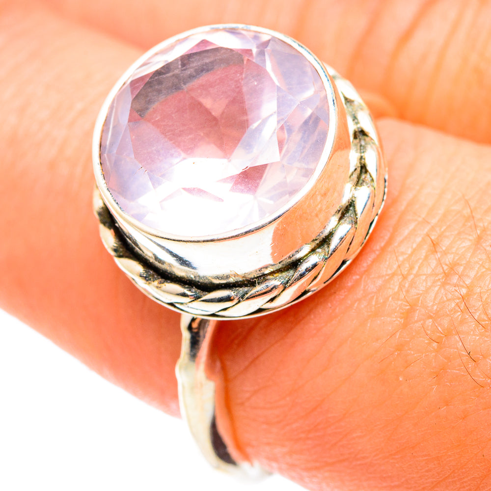 Rose Quartz Rings handcrafted by Ana Silver Co - RING75485