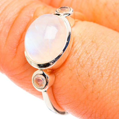 Rainbow Moonstone Rings handcrafted by Ana Silver Co - RING75529