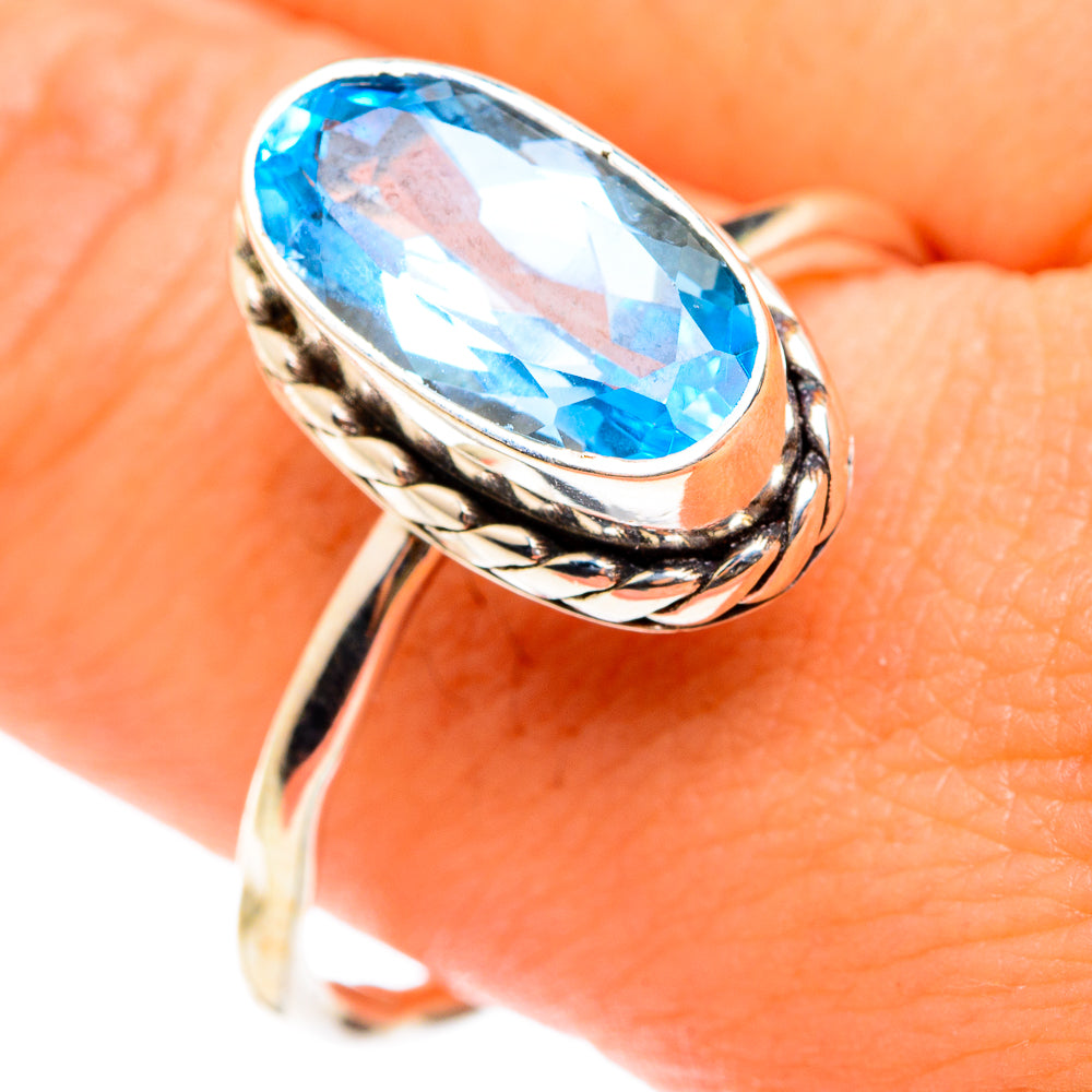 Blue Topaz Rings handcrafted by Ana Silver Co - RING75534