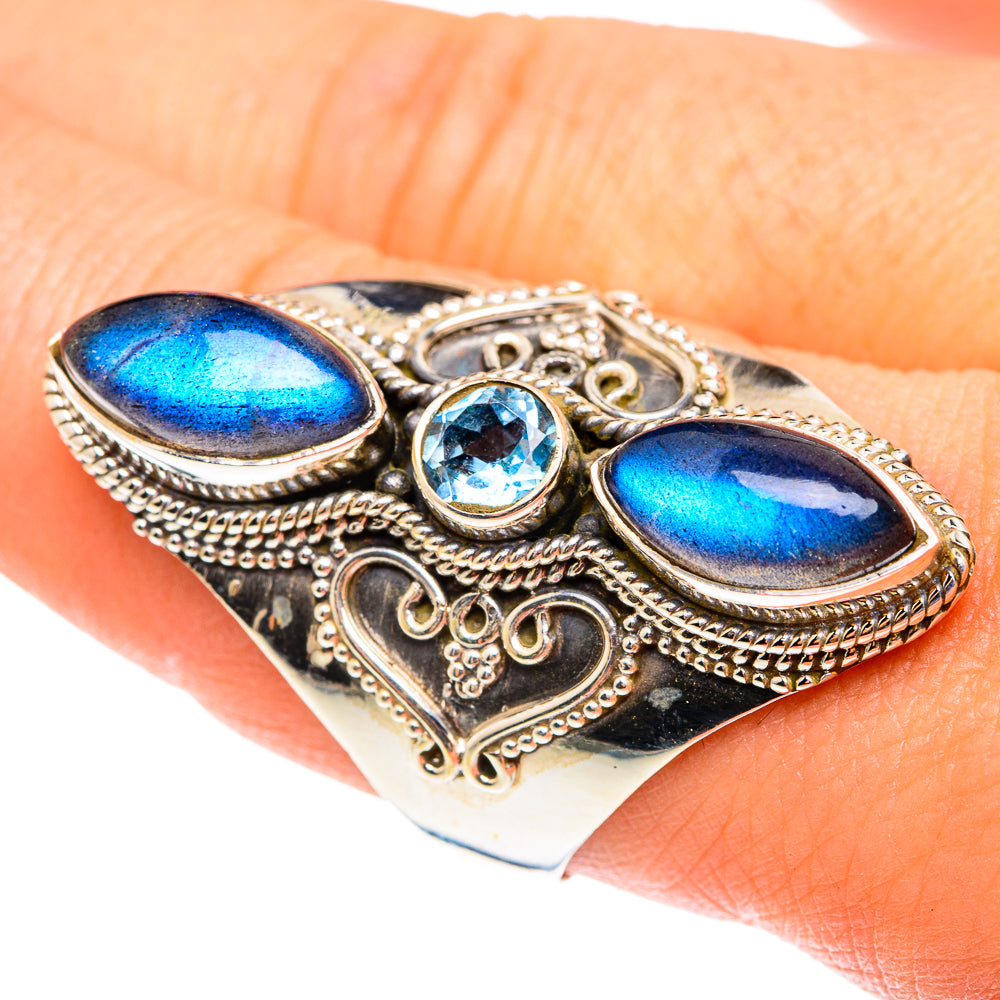 Labradorite Rings handcrafted by Ana Silver Co - RING75562