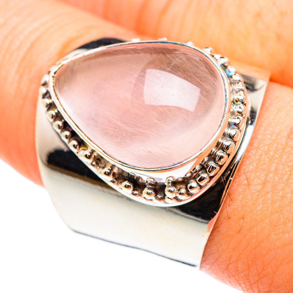 Rose Quartz Rings handcrafted by Ana Silver Co - RING75574
