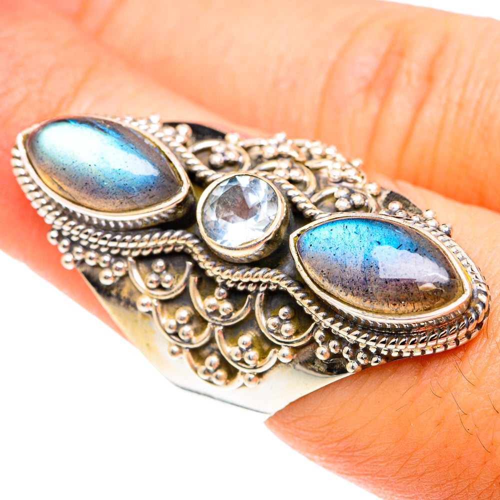 Labradorite Rings handcrafted by Ana Silver Co - RING75585