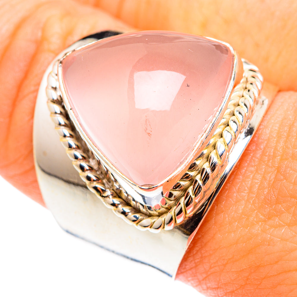 Rose Quartz Rings handcrafted by Ana Silver Co - RING75599
