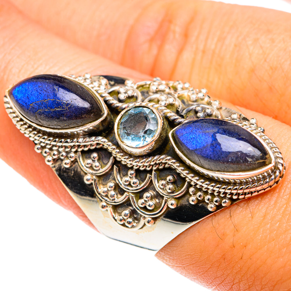 Labradorite Rings handcrafted by Ana Silver Co - RING75613