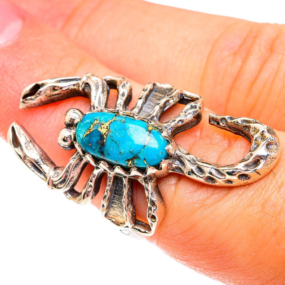 Blue Copper Composite Turquoise Rings handcrafted by Ana Silver Co - RING75625