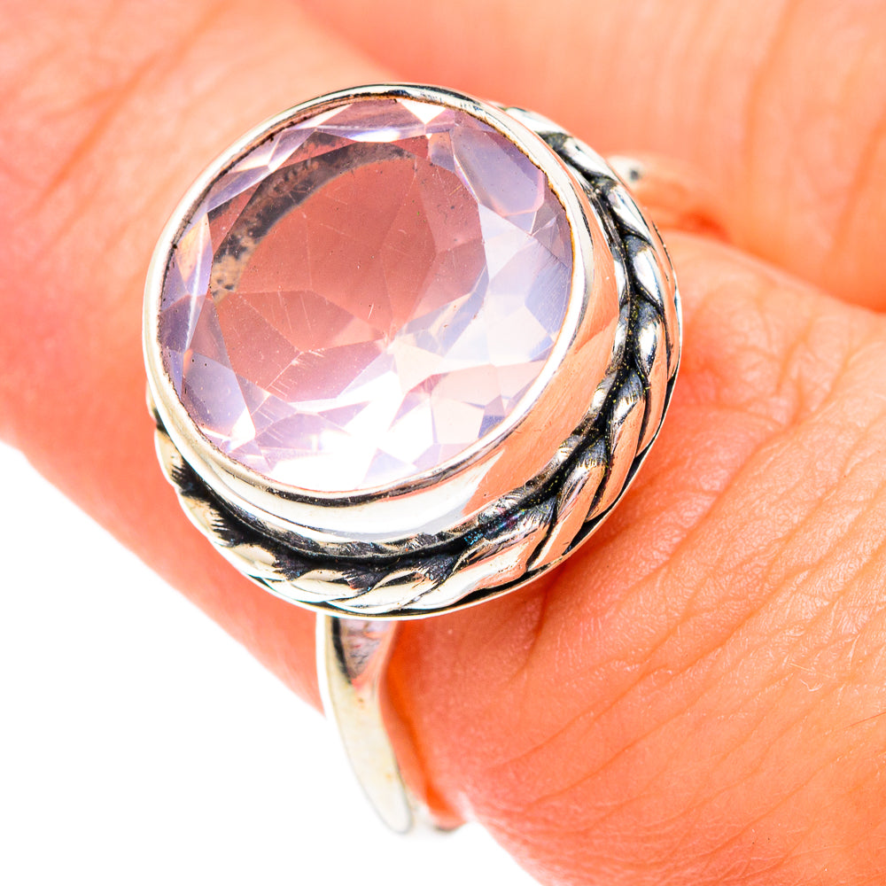 Rose Quartz Rings handcrafted by Ana Silver Co - RING75637
