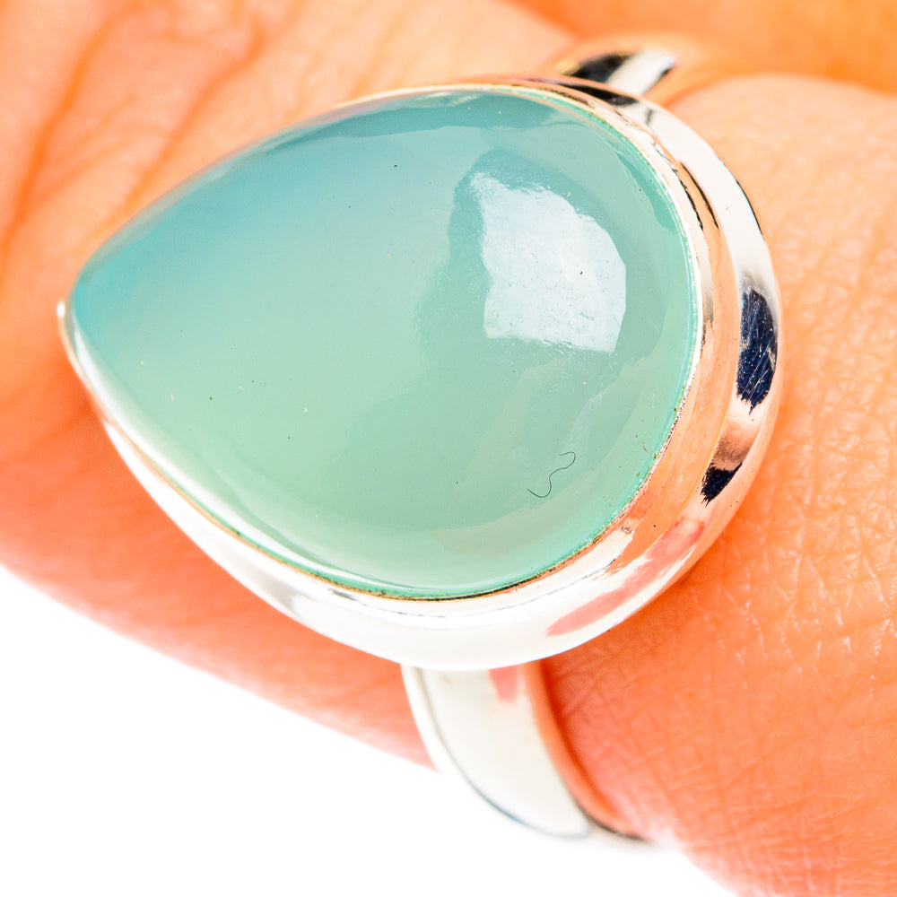 Aqua Chalcedony Rings handcrafted by Ana Silver Co - RING75652