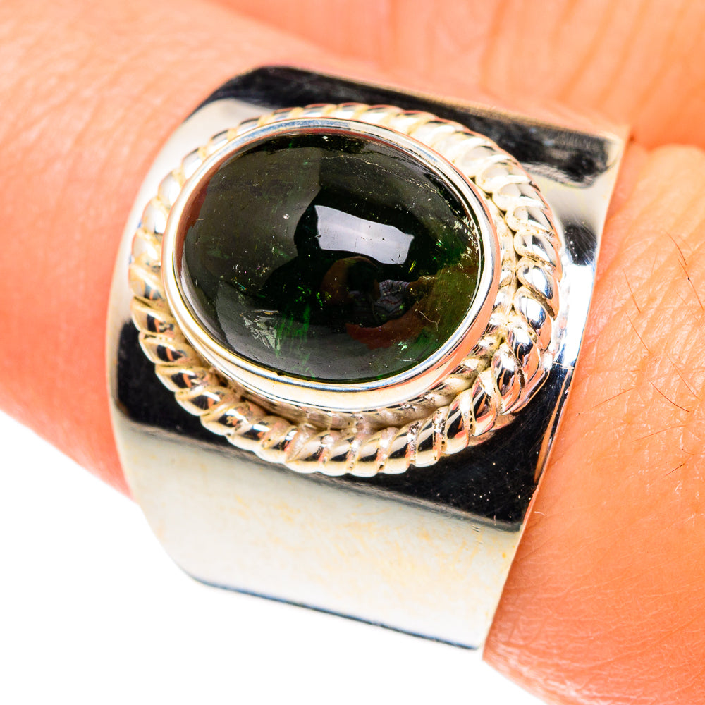 Green Tourmaline Rings handcrafted by Ana Silver Co - RING75656