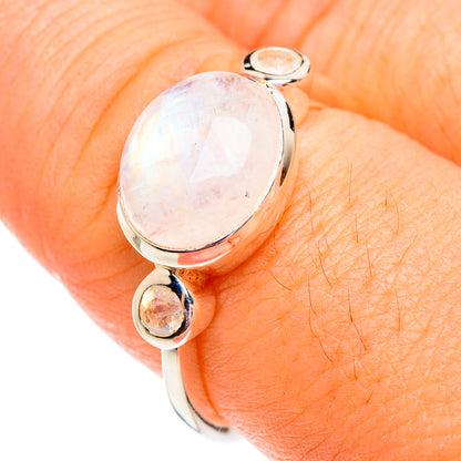 Rainbow Moonstone Rings handcrafted by Ana Silver Co - RING75697