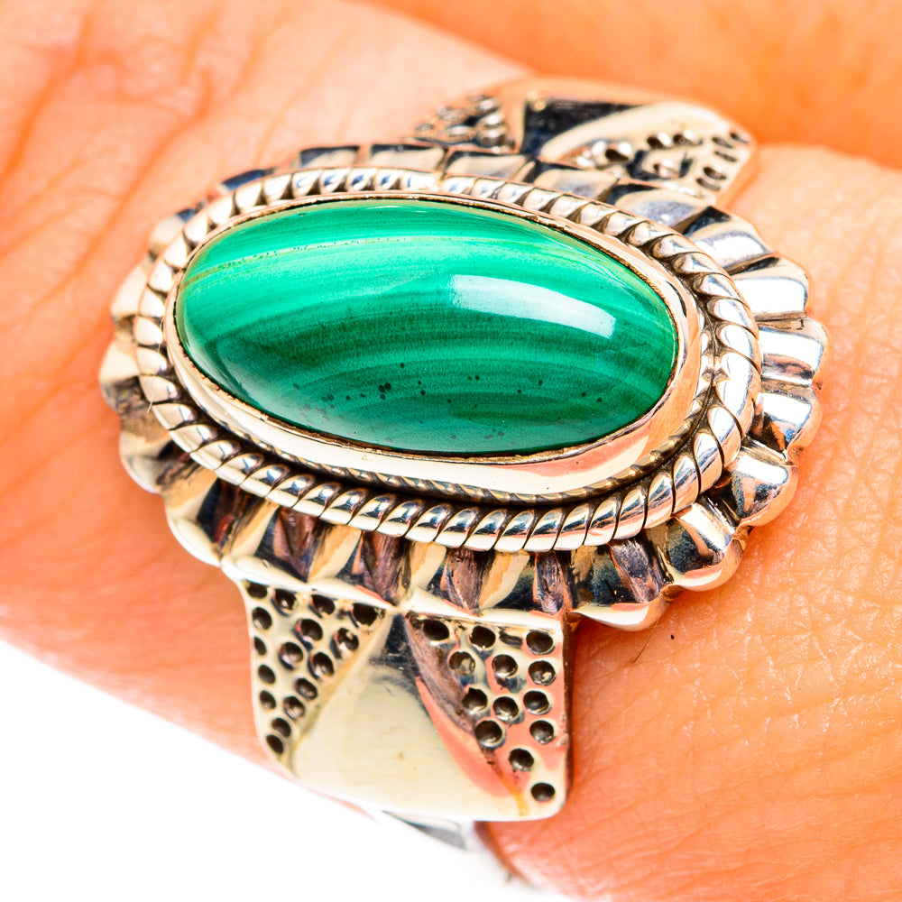 Malachite Rings handcrafted by Ana Silver Co - RING75707