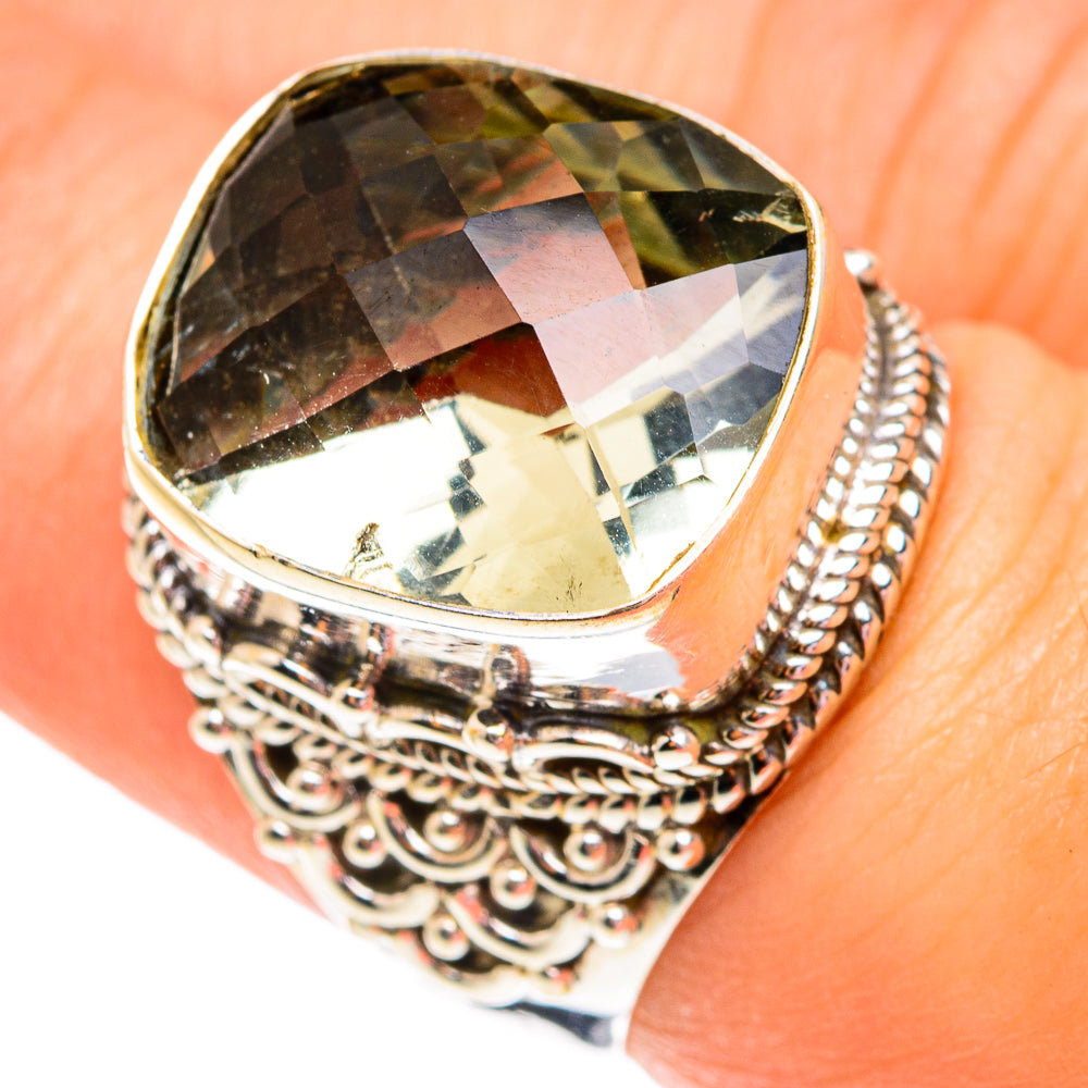 Green Amethyst Rings handcrafted by Ana Silver Co - RING75708