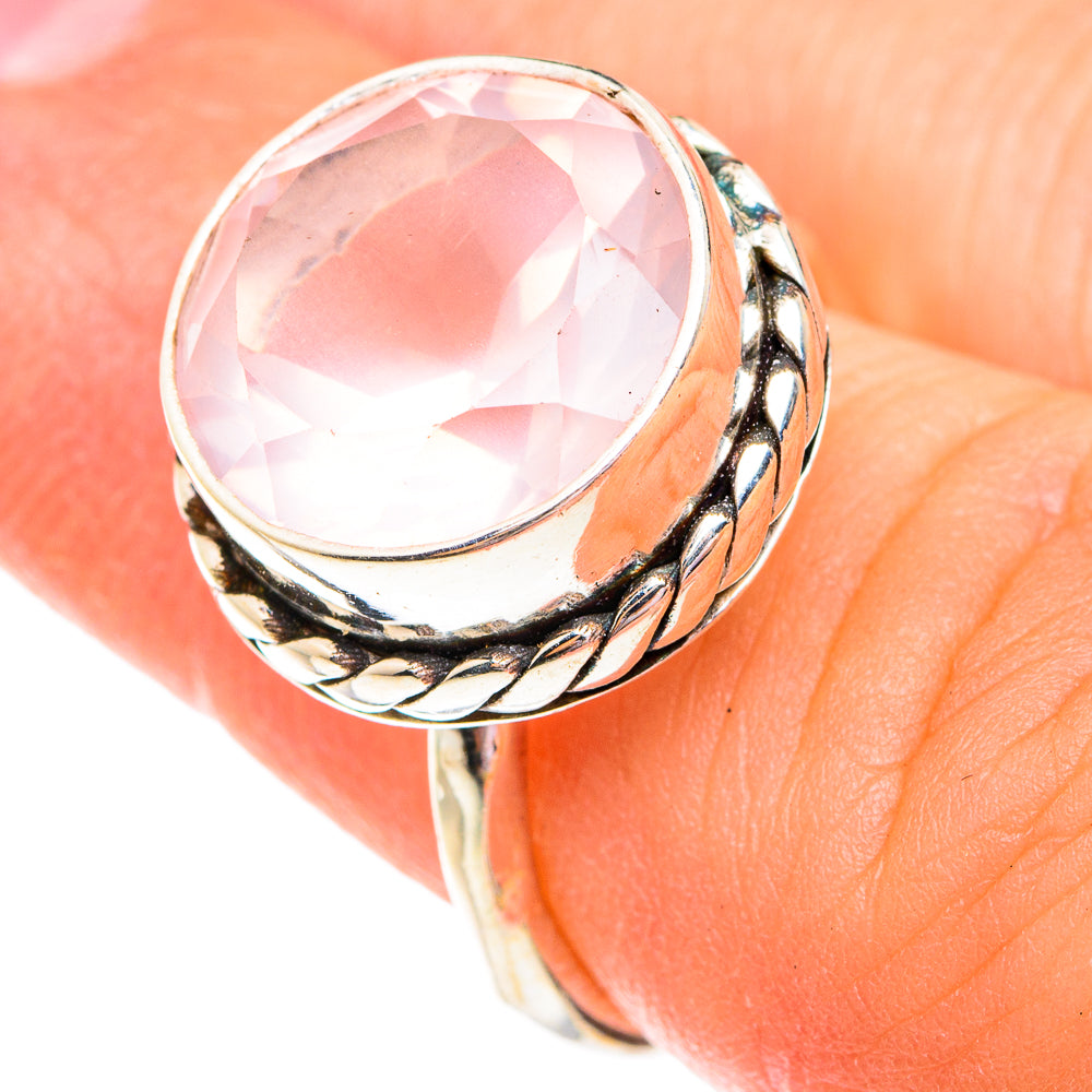 Rose Quartz Rings handcrafted by Ana Silver Co - RING75713