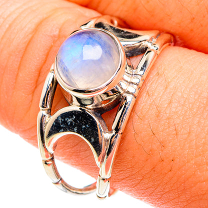 Rainbow Moonstone Rings handcrafted by Ana Silver Co - RING75724