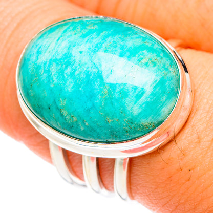 Peruvian Amazonite Rings handcrafted by Ana Silver Co - RING75752