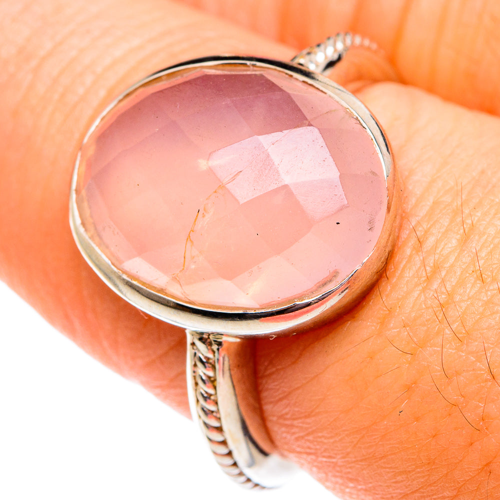 Rose Quartz Rings handcrafted by Ana Silver Co - RING75758