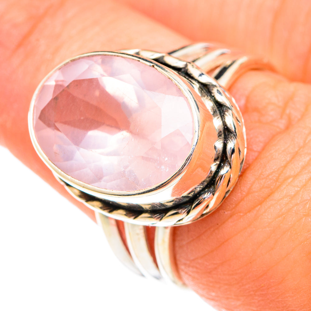 Rose Quartz Rings handcrafted by Ana Silver Co - RING75780