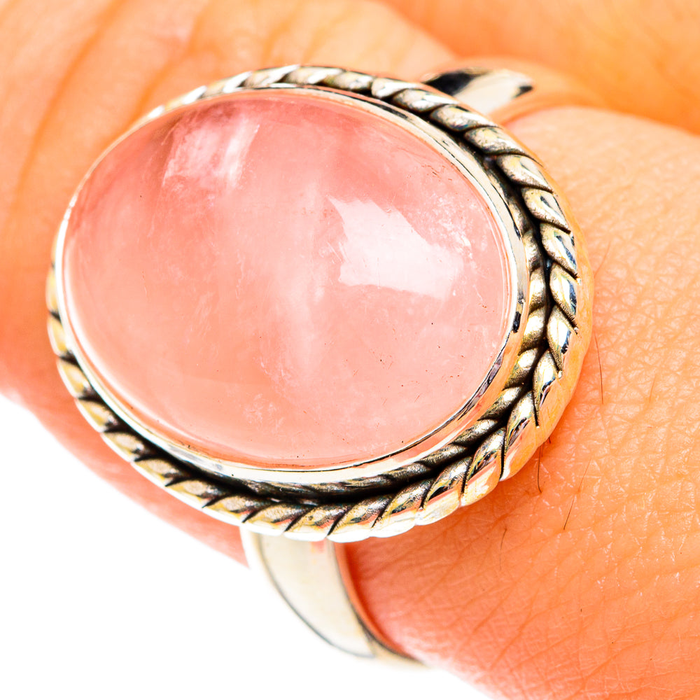 Rose Quartz Rings handcrafted by Ana Silver Co - RING75781