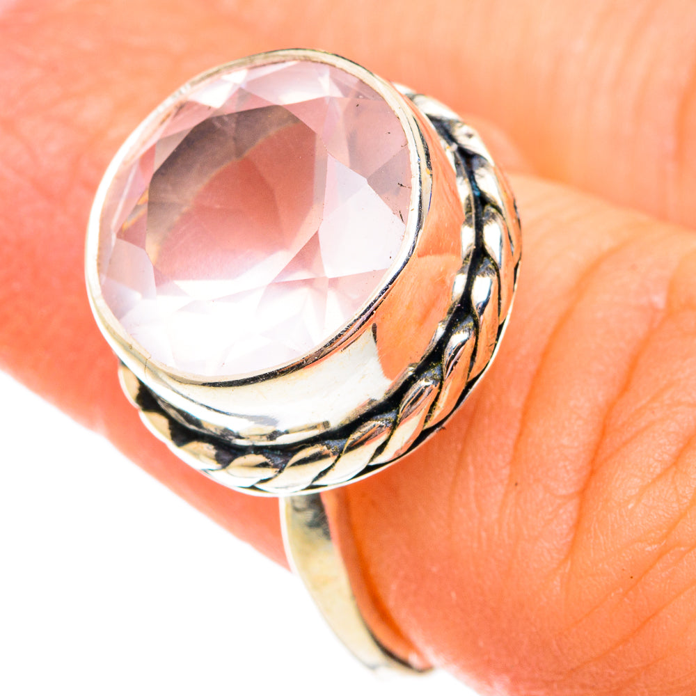 Rose Quartz Rings handcrafted by Ana Silver Co - RING75803