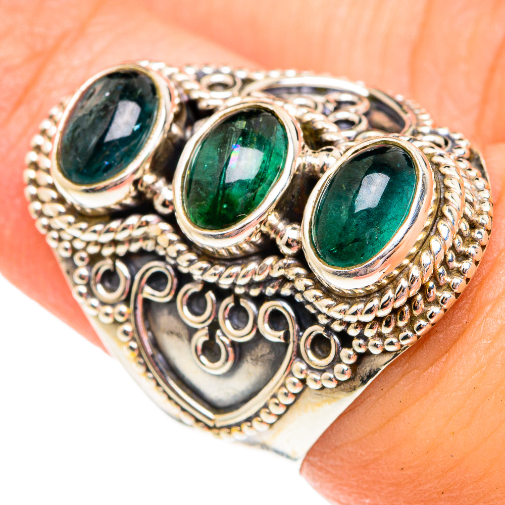 Green Tourmaline Rings handcrafted by Ana Silver Co - RING75817