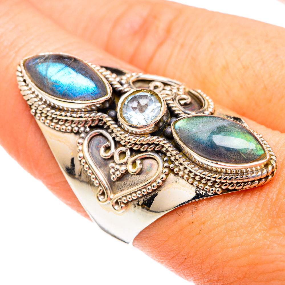 Labradorite Rings handcrafted by Ana Silver Co - RING75828