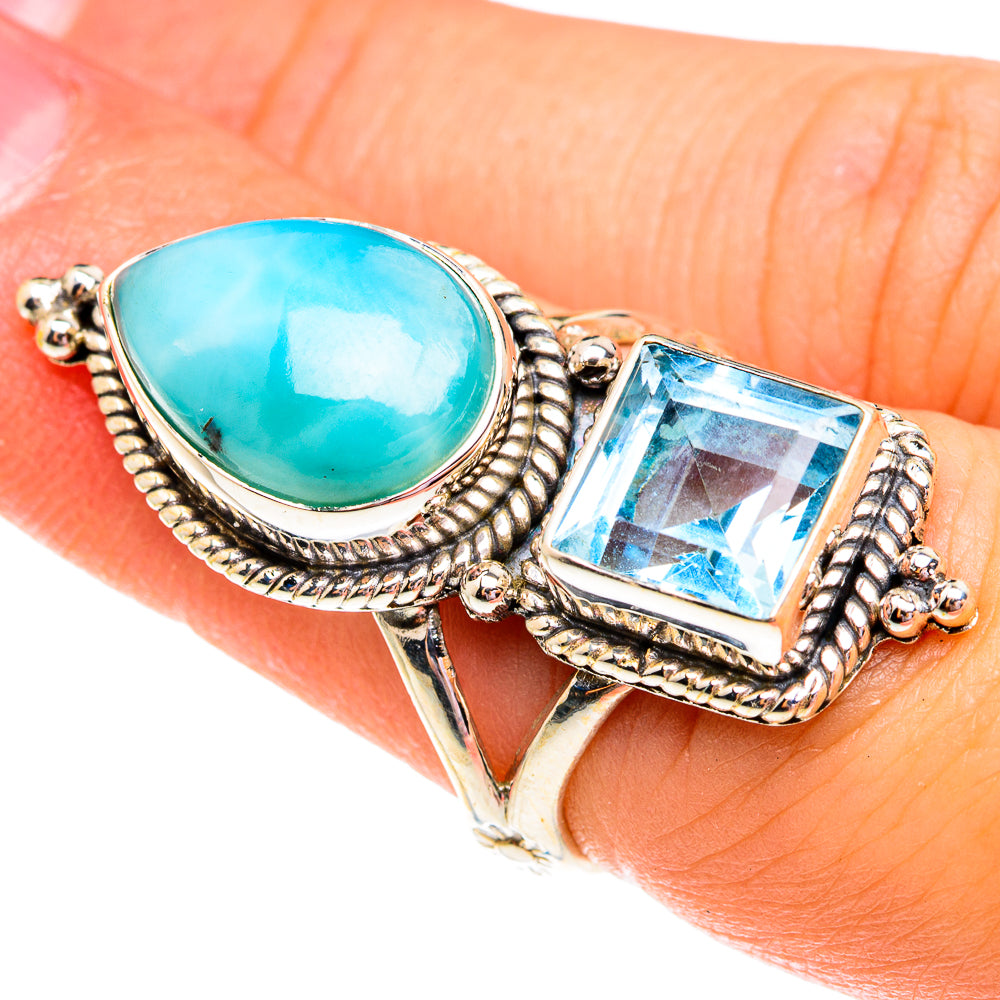Larimar Rings handcrafted by Ana Silver Co - RING75871