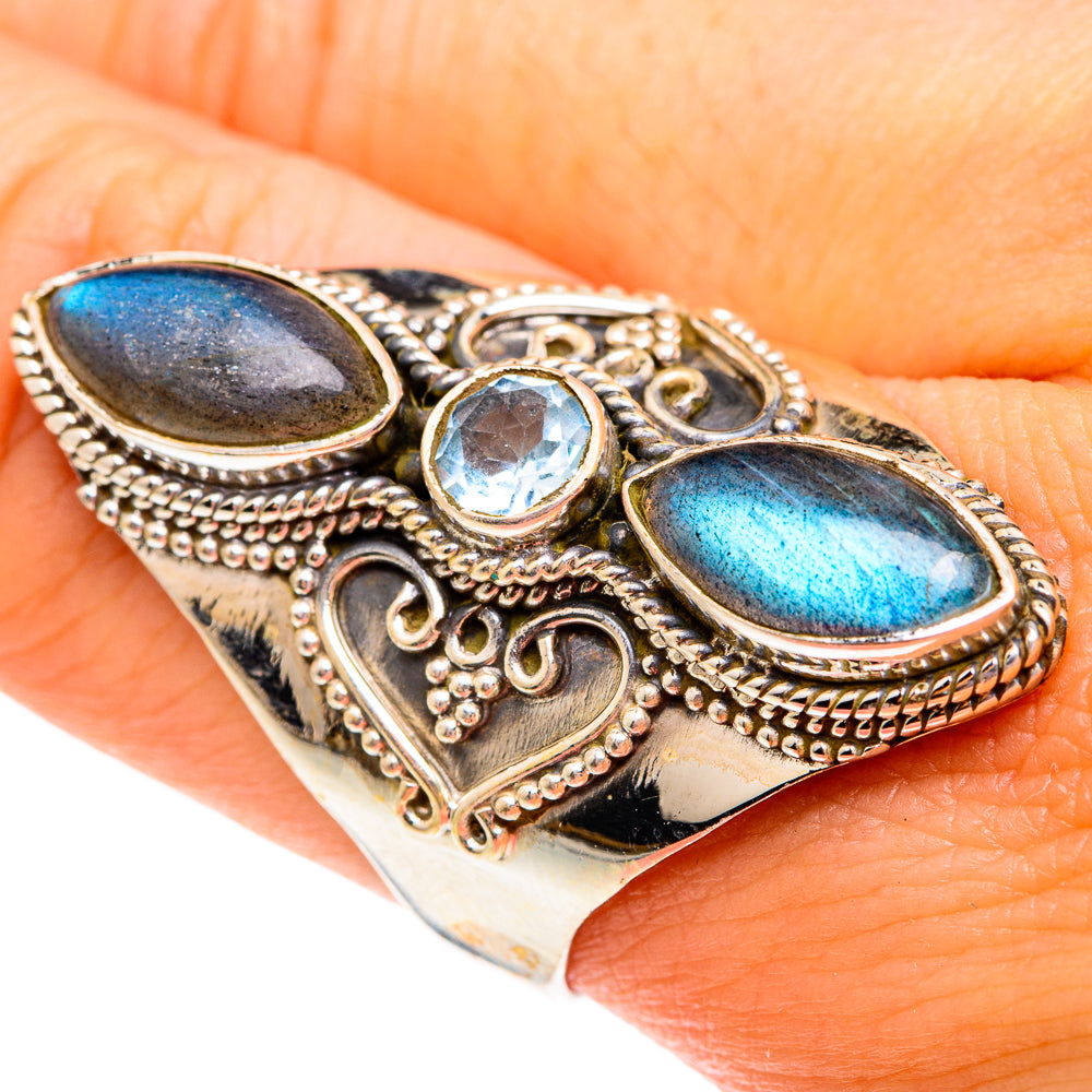 Labradorite Rings handcrafted by Ana Silver Co - RING75897