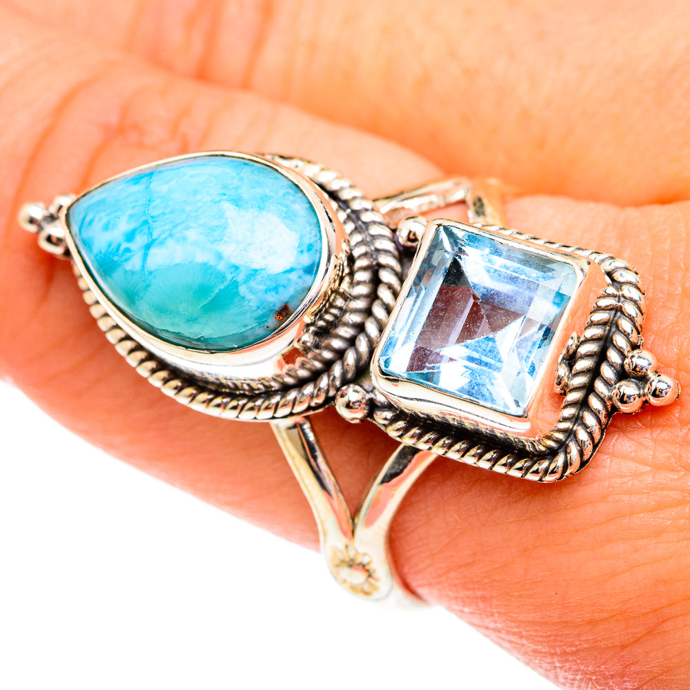 Larimar Rings handcrafted by Ana Silver Co - RING75901