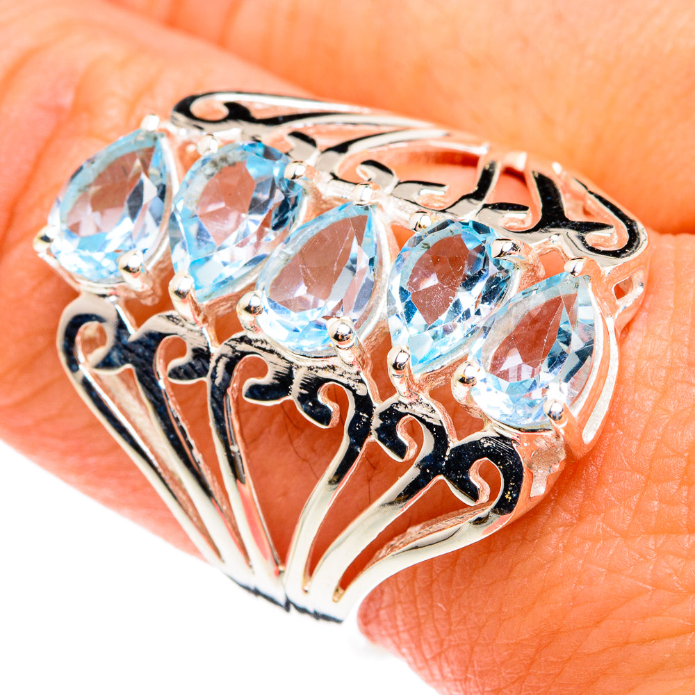 Blue Topaz Rings handcrafted by Ana Silver Co - RING75924