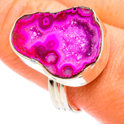 Pink Coconut Druzy Rings handcrafted by Ana Silver Co - RING75933