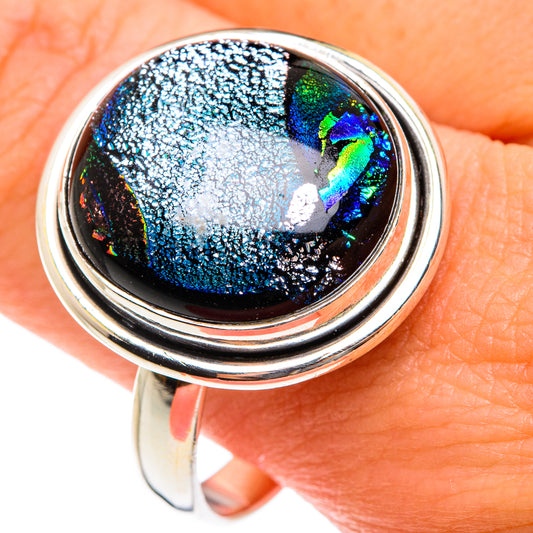 Dichroic Glass Rings handcrafted by Ana Silver Co - RING75972