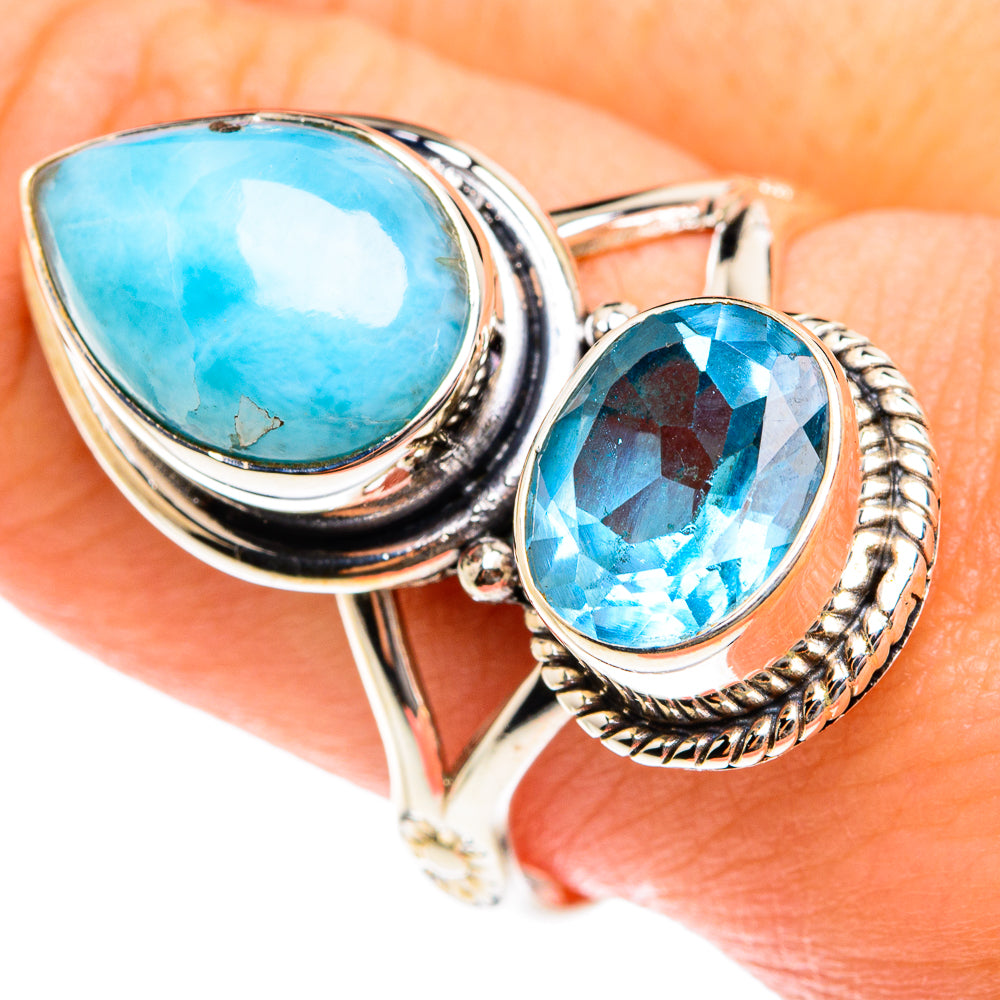 Larimar Rings handcrafted by Ana Silver Co - RING75976