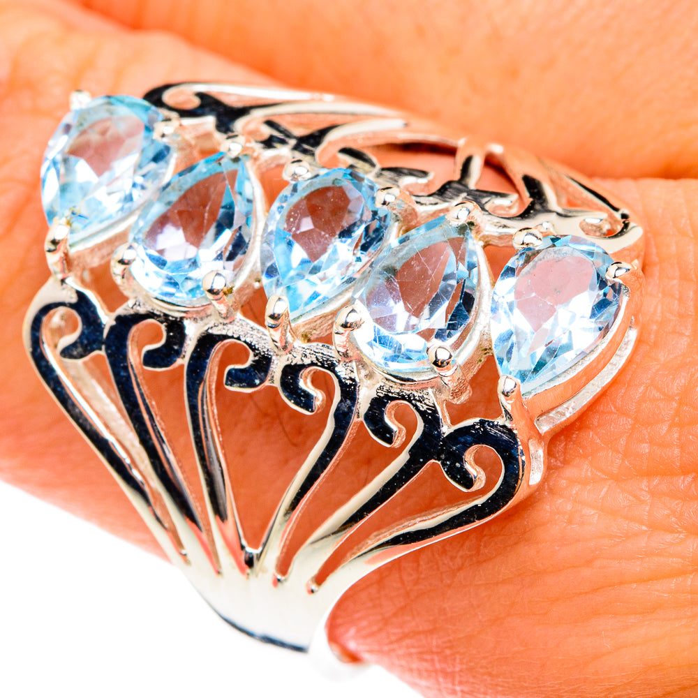 Blue Topaz Rings handcrafted by Ana Silver Co - RING75977