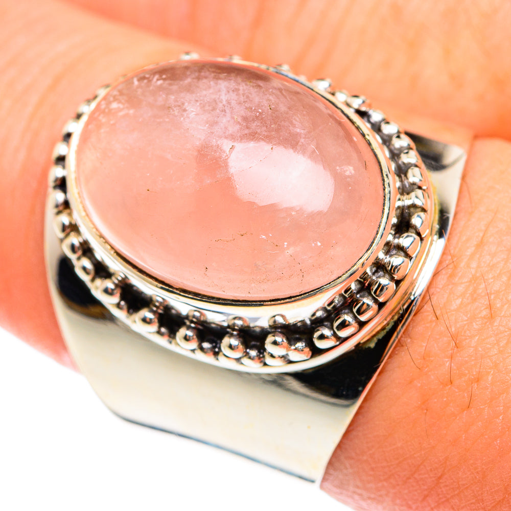 Rose Quartz Rings handcrafted by Ana Silver Co - RING75987