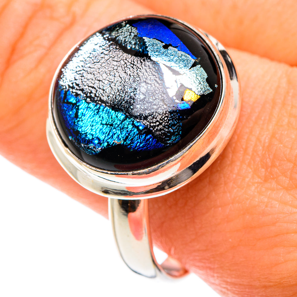 Dichroic Glass Rings handcrafted by Ana Silver Co - RING75996