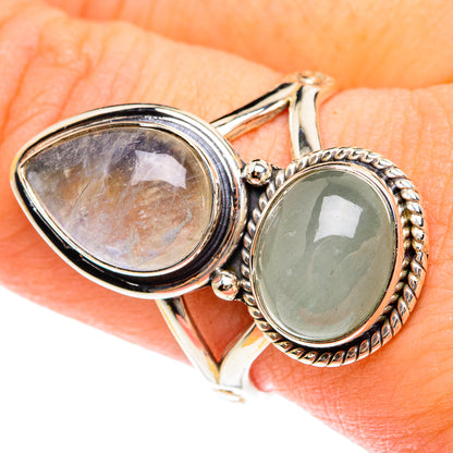 Rainbow Moonstone Rings handcrafted by Ana Silver Co - RING76001