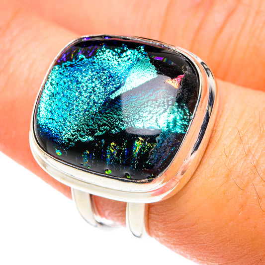 Dichroic Glass Rings handcrafted by Ana Silver Co - RING76002