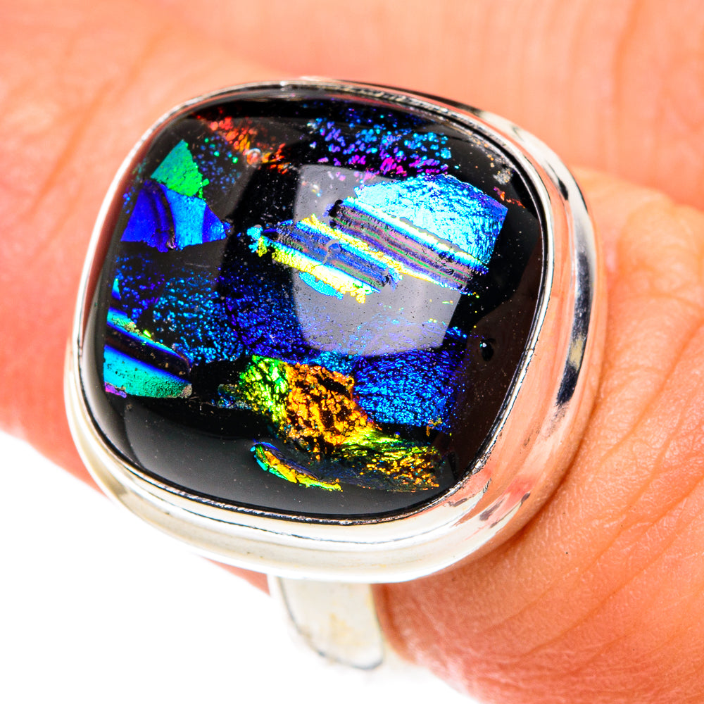 Dichroic Glass Rings handcrafted by Ana Silver Co - RING76025