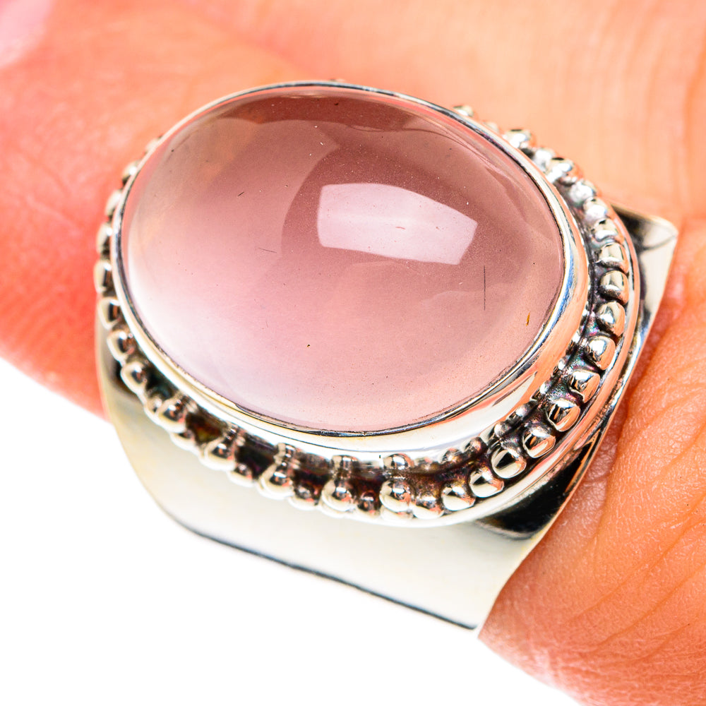 Rose Quartz Rings handcrafted by Ana Silver Co - RING76035