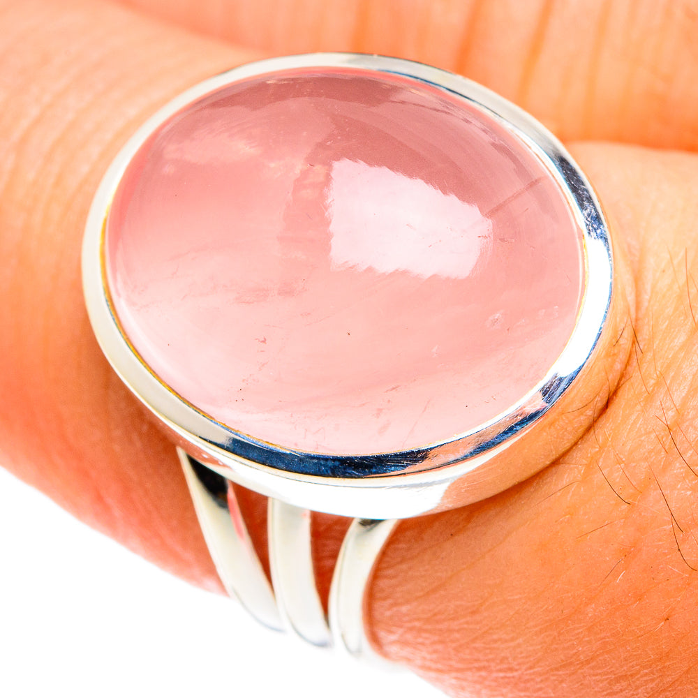 Rose Quartz Rings handcrafted by Ana Silver Co - RING76037