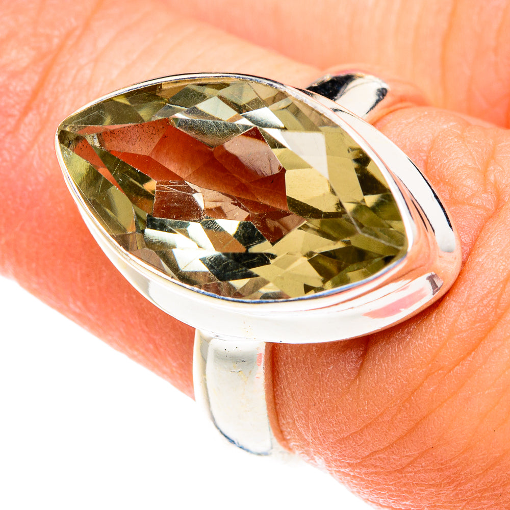 Green Amethyst Rings handcrafted by Ana Silver Co - RING76055