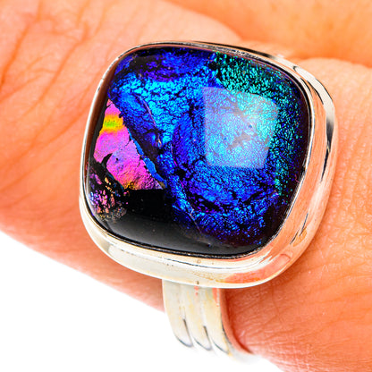 Dichroic Glass Rings handcrafted by Ana Silver Co - RING76069