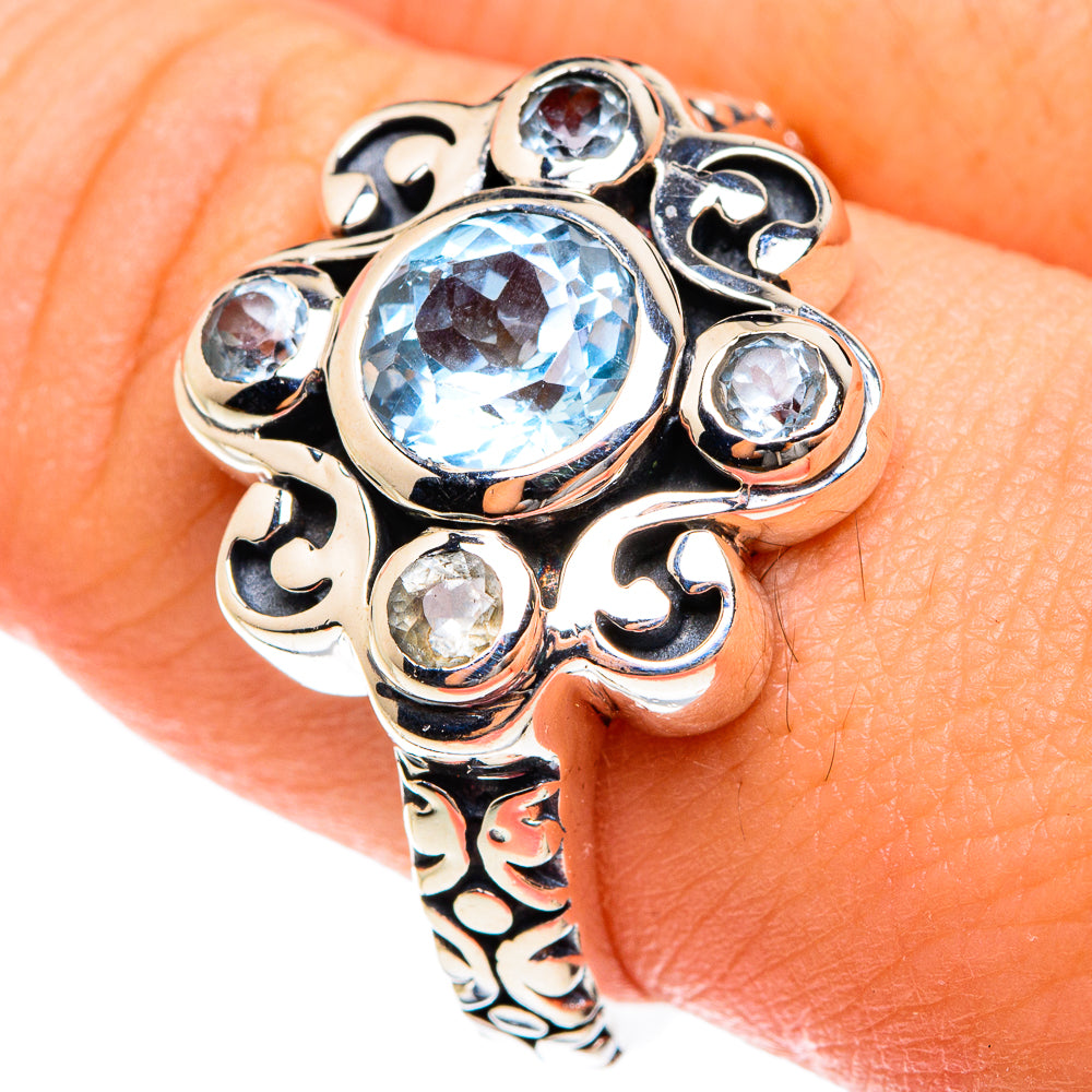 Blue Topaz Rings handcrafted by Ana Silver Co - RING76073