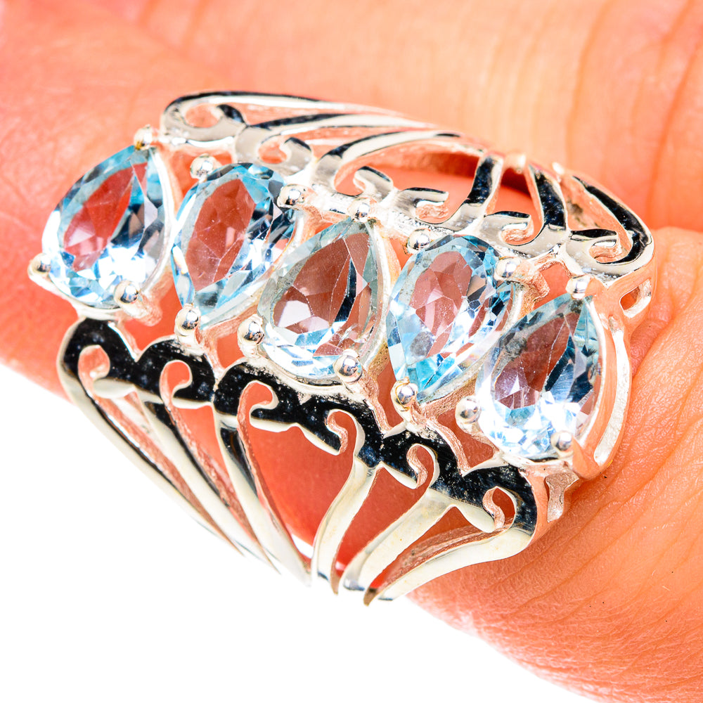 Blue Topaz Rings handcrafted by Ana Silver Co - RING76093