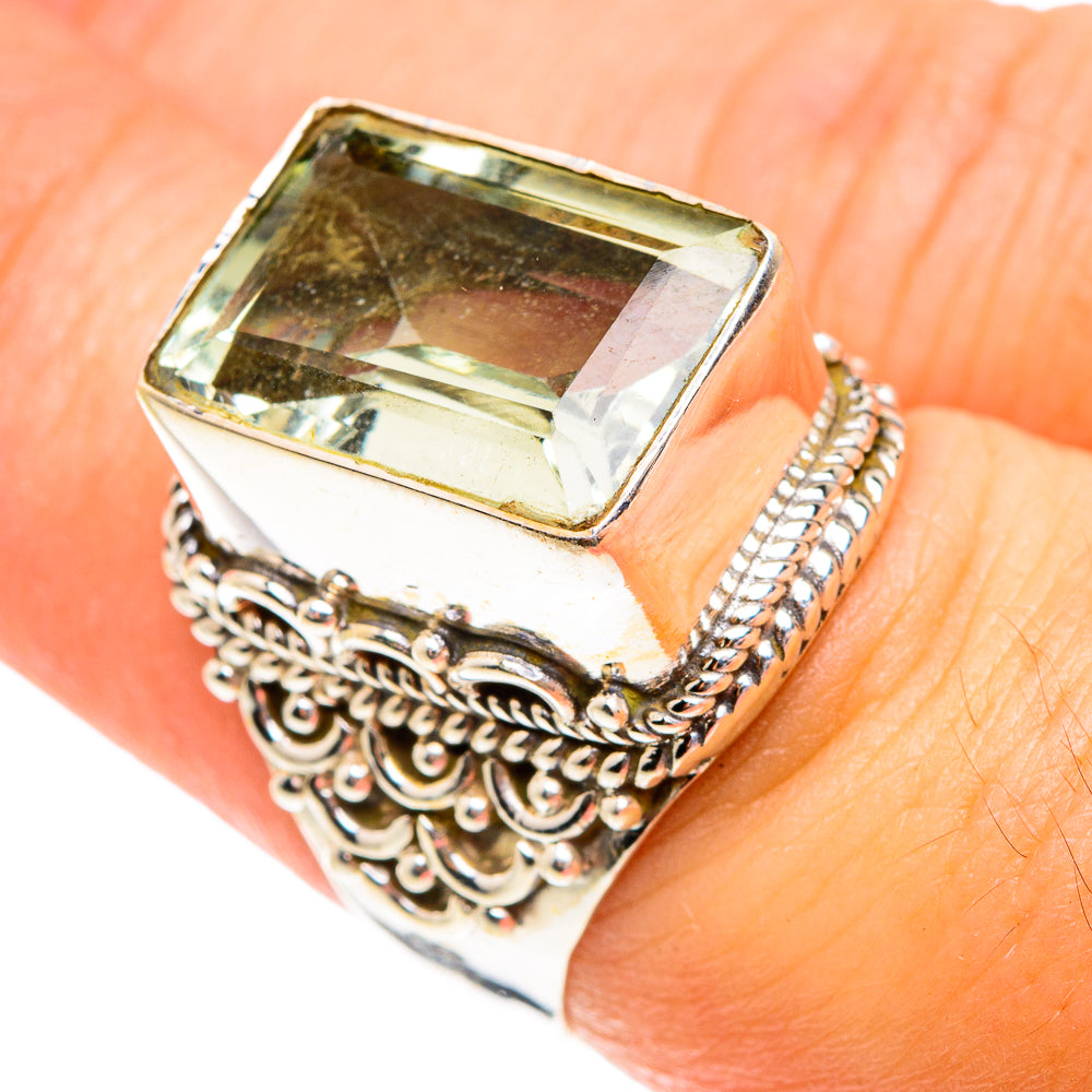 Green Amethyst Rings handcrafted by Ana Silver Co - RING76098
