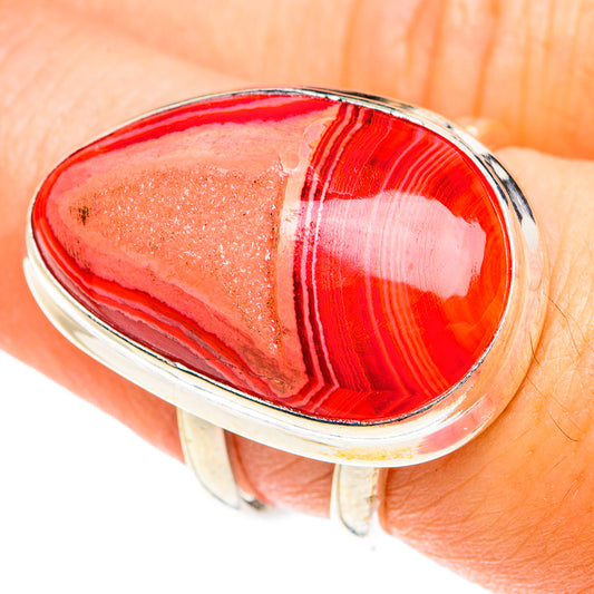 Red Botswana Agate Rings handcrafted by Ana Silver Co - RING76100